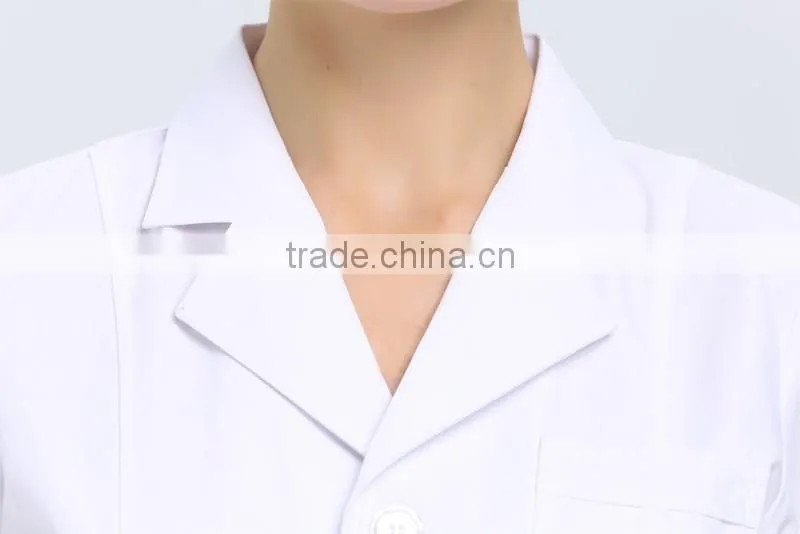 2016 Women Lab Coat Short Sleeve White Gown Nurse Uniform Medical Clothing for Women