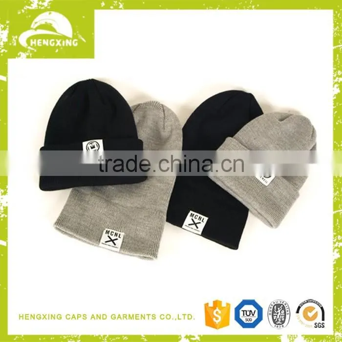 Custom Cheap Benie Hat Knitting Pattern Mens Hat Teenagers Knitted Beanie Hat