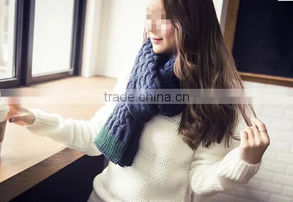 Latest design super long and super warm 3color choice men and women acrylic fashion neckwear muffler