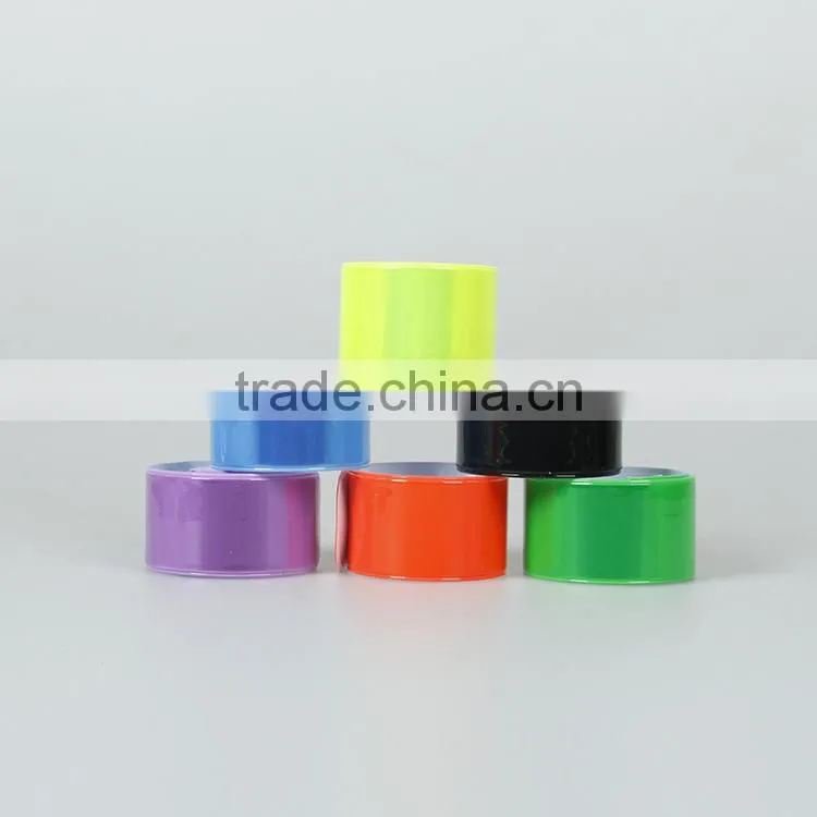 Custom logo printed reflective slap wrap slap band wristband