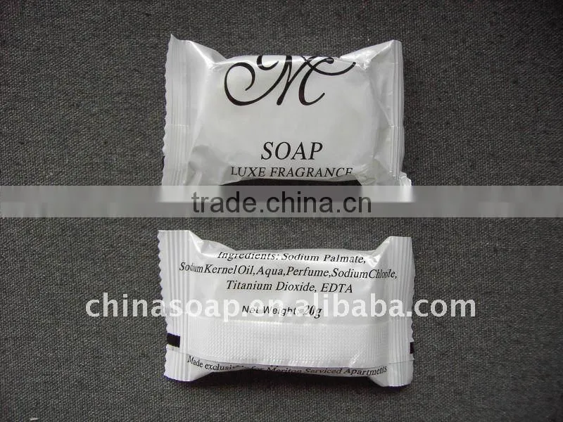 hotel soap pleated wrapped