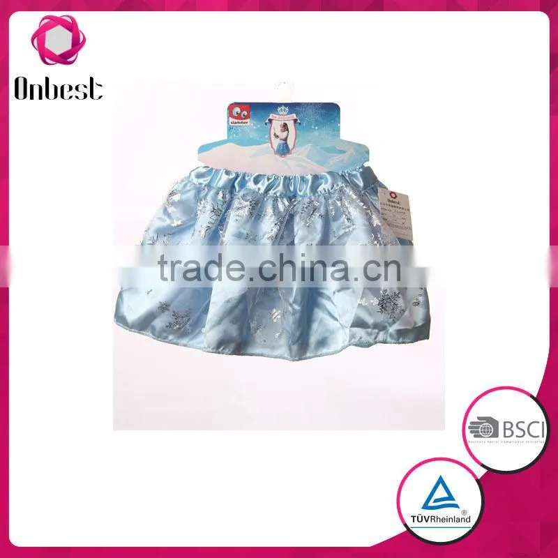 2015 best selling fashion snowflake tutu shirt frozen party fancy costumes short tutu dress FS1043 for kids