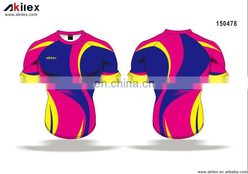 2016 trendy custom rugby jersey with sublimation