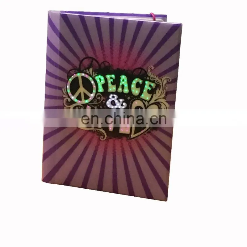 2017 Custom LED Lighting Up Diary/Notebook With Fiber Optic