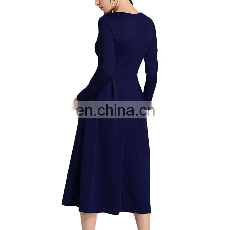 Autumn Women Long Sleeve Evening Dress Casual Loose T-Shirt Dress