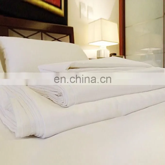 TC50/50 hotel white Percale bed sheet flat sheet factory/bed sheet