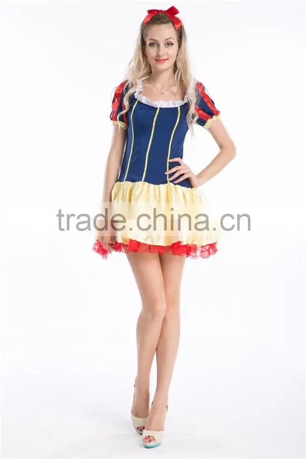 2016 walson instyles new designed front lace up mini short skirts Alice in wonderland costume