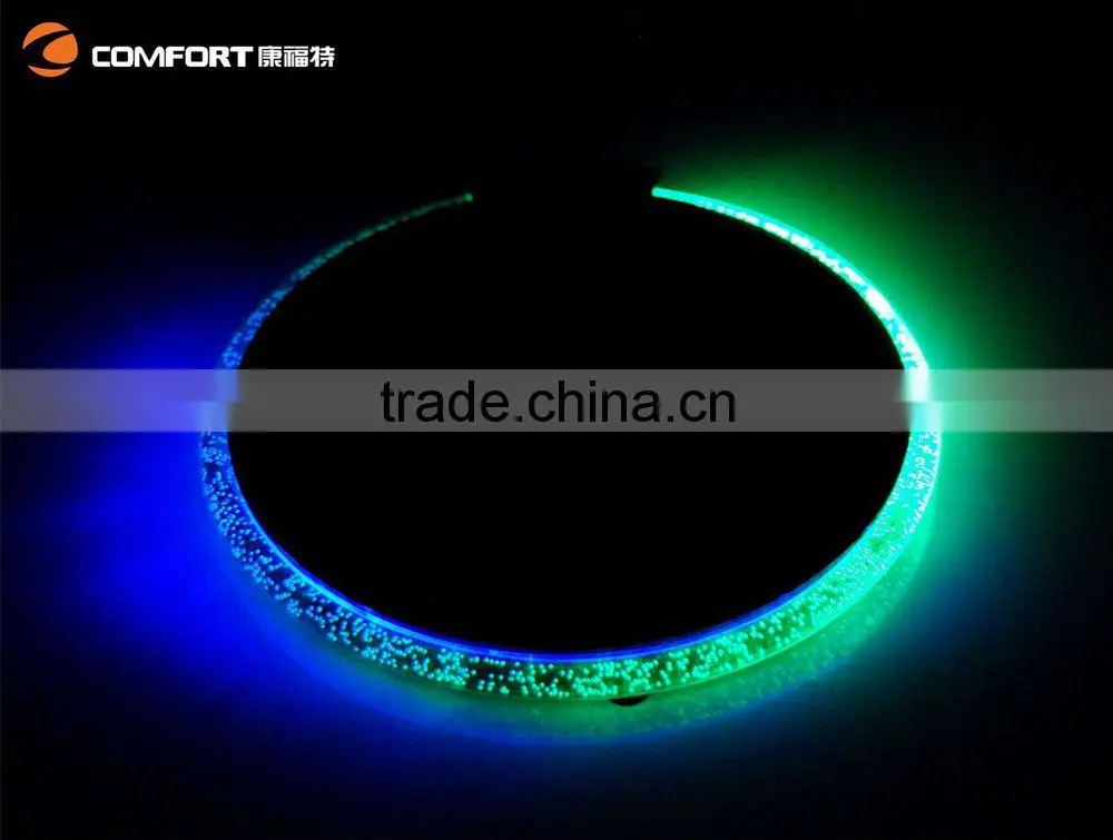 printed logo round led light cup coaster