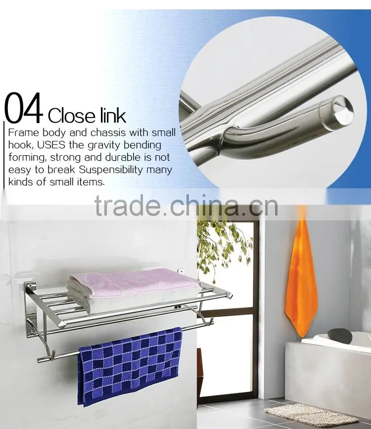 Wesda Wall Mounted Stainless Steel Bathroom Shelf Towel Rack A095