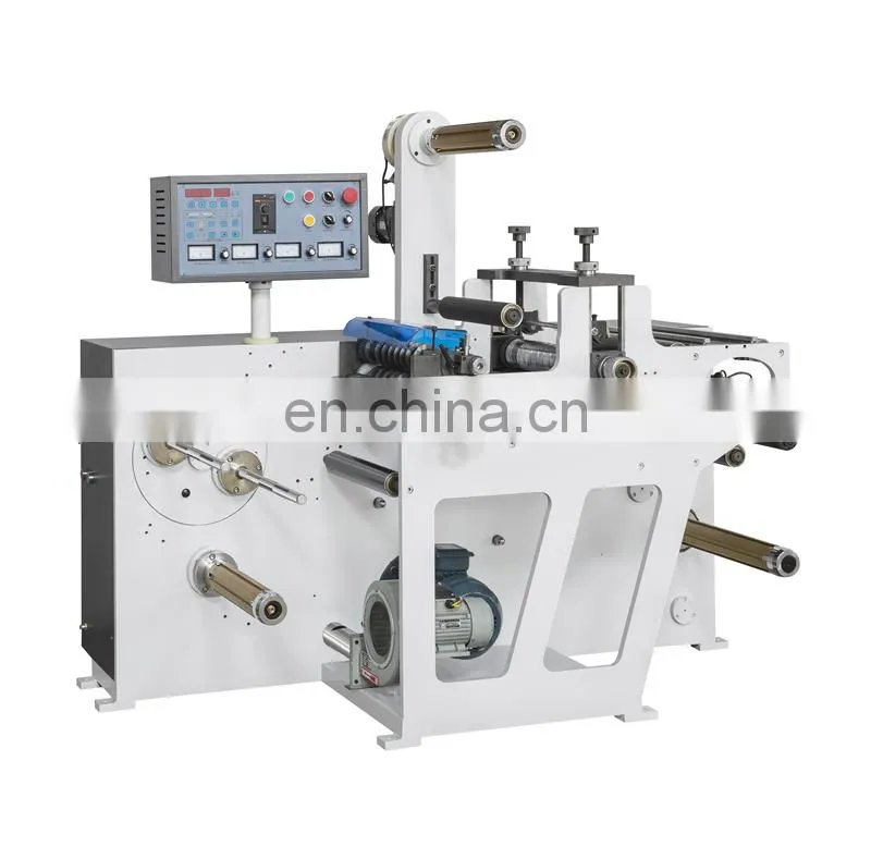 USK320 Roll to Roll Automatic Self Adhesive Blank Barcode Sticker Rotary Kiss Die Cutter Slitter Rewinder Machine