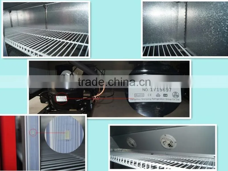 LC-1800 three glass open door Display Cooler