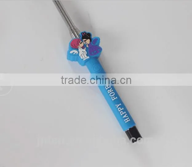 Cute Cartoon Wire selfie stick ,OEM phone holder selfie stick with wire QC24