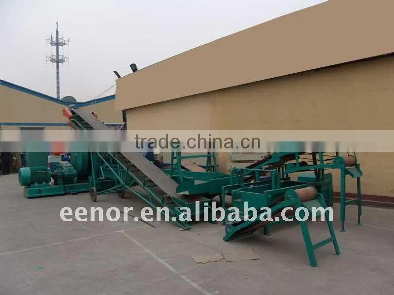 Waste Tire Recycling Machine With Rubber Crusher / waste tyre recycling crumb rubber production machine