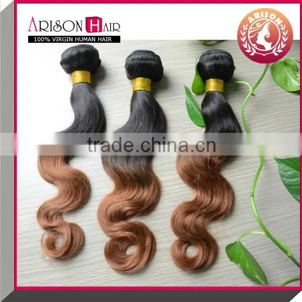 Hot sale remy fasion brazilian two tone afro kinky curly virgin hair ombre weave extension