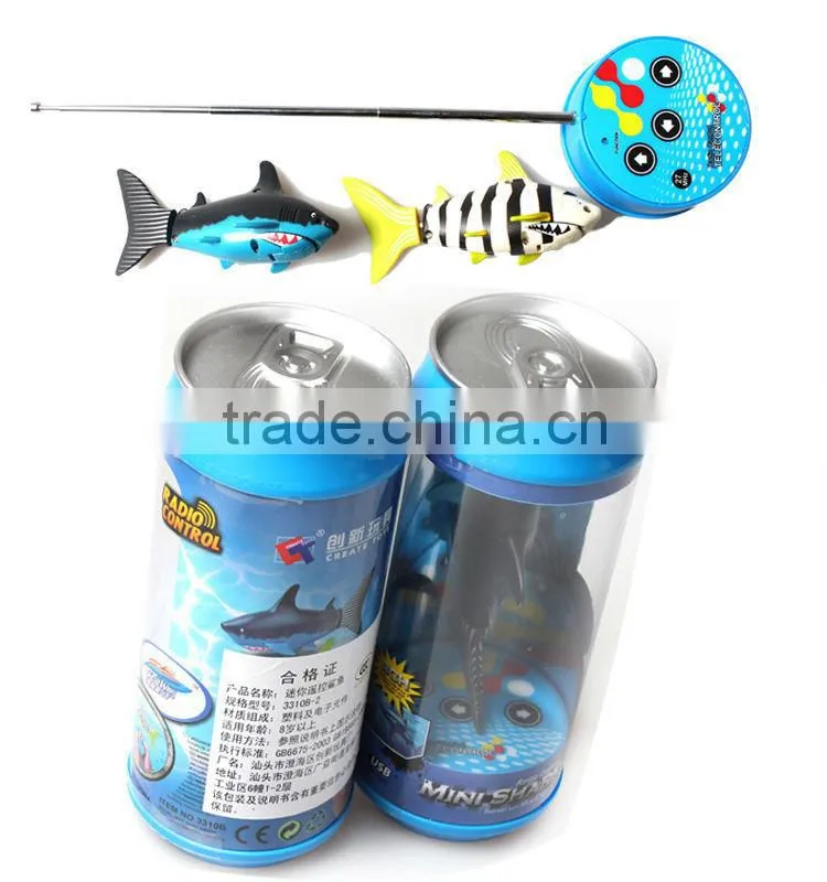 Coke Can rc shark underwater moving radio control fish toy