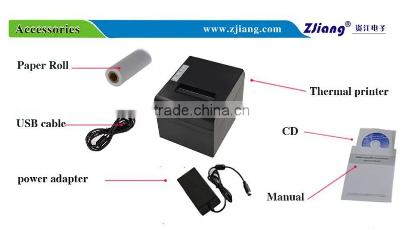 2016 best design 80mm POS receipt printer support cash drawer