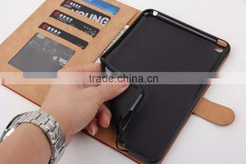 Squirrel Pattern Flip Leather Case For iPad Mini 4 Sleep Function Wallet Leather Stand Case Card Slots For iPad Mini 4 TB-0319