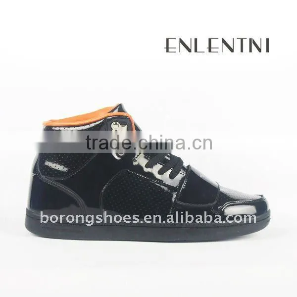 black mens trainers leather sneakers fashion men sneakers guangzhou OEM