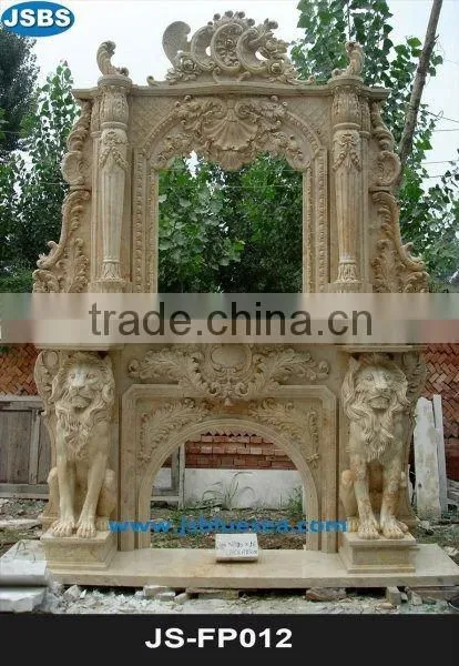 Marble Fireplace with Lion face JS-FP010Y- more photos for chosing!