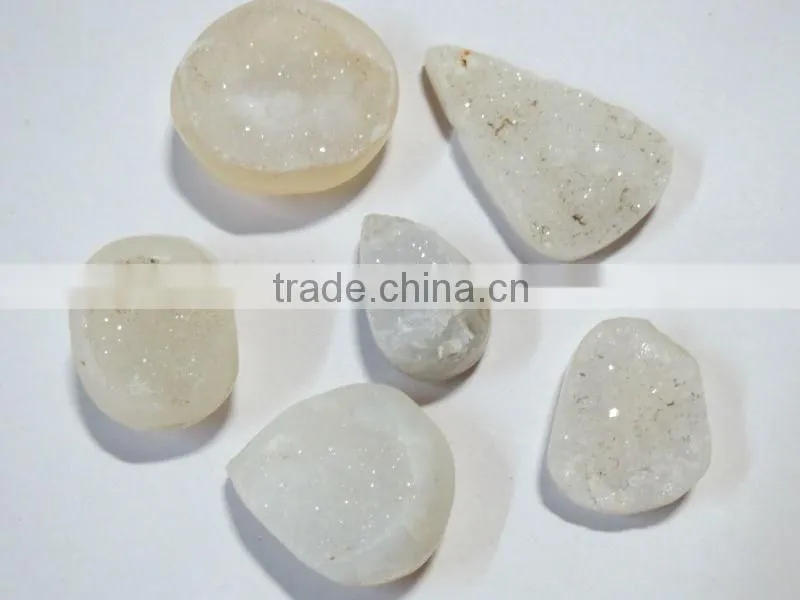 Natural agate Geode Druzy cabchons