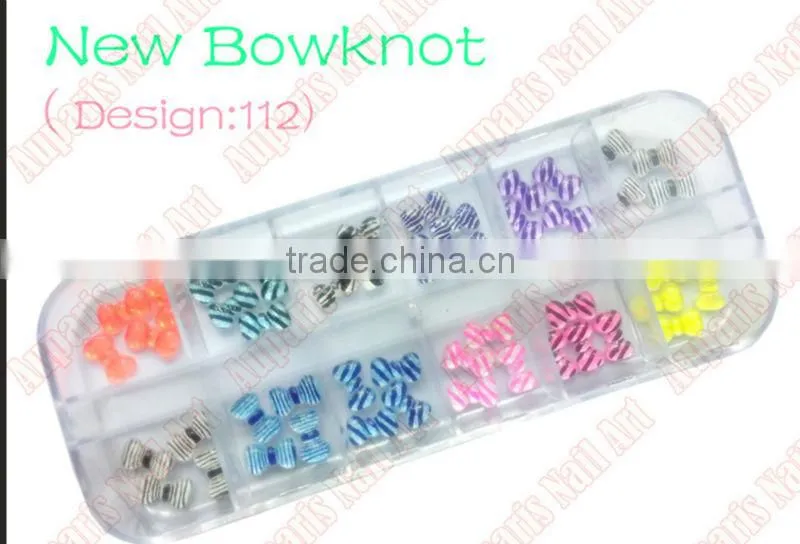 Nail Art 5mm bow tie Wheel 3D Design Decoration Tips UV Acrylic clay Manicure Rhinestones! DIY Hot