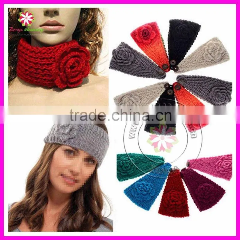 New Crochet Headband Knit Hairband Winter Women Ear Warmer handmade Headwrap