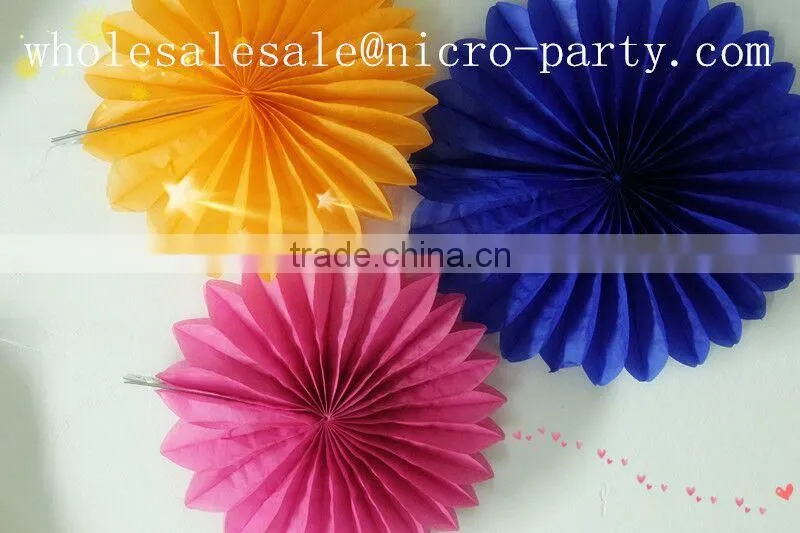 Pinwheel paper fan,!!!colorful tissue paper fan for decoration