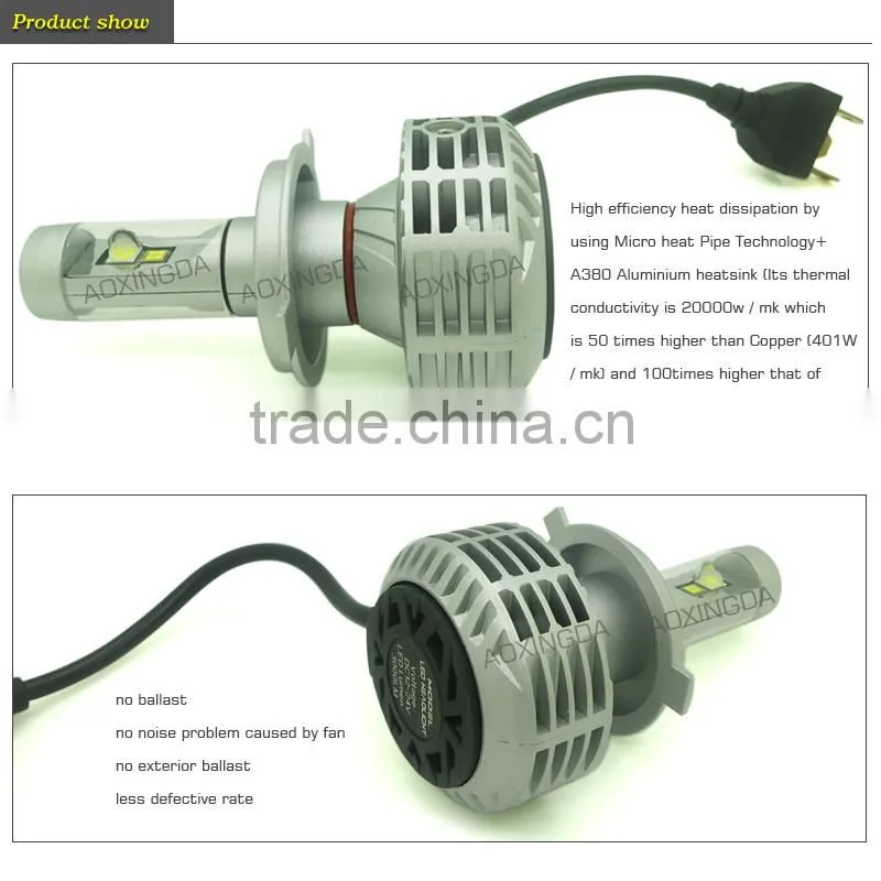 H4 led headlight 2015 new design 12-24V G6 fanless LED headlight bulb with 5 colors available