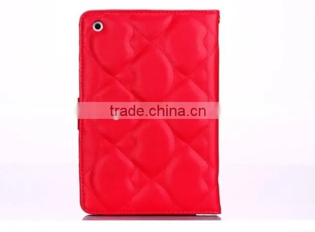 2013 Newest Lip Design for ipad Mini Luxury Leather Protective Mobile Phone Cases for ipad2/3/4 "11"
