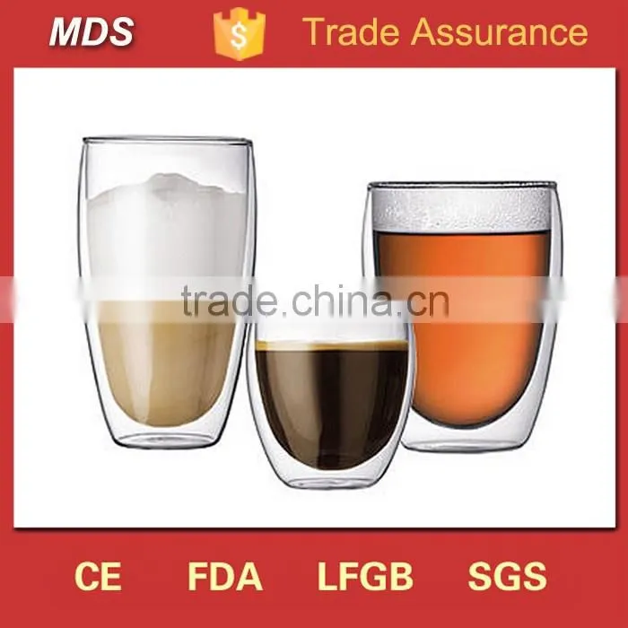 Hot new 8oz double wall whiskey glass with heavy bottom
