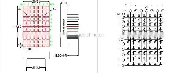 7*11 led dots matrix screen