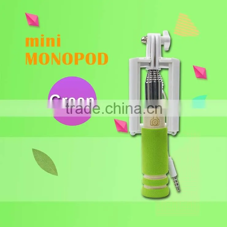 Mini Handheld Wired Remote Phone Selfie Stick Monopod Extendable For Android IOS