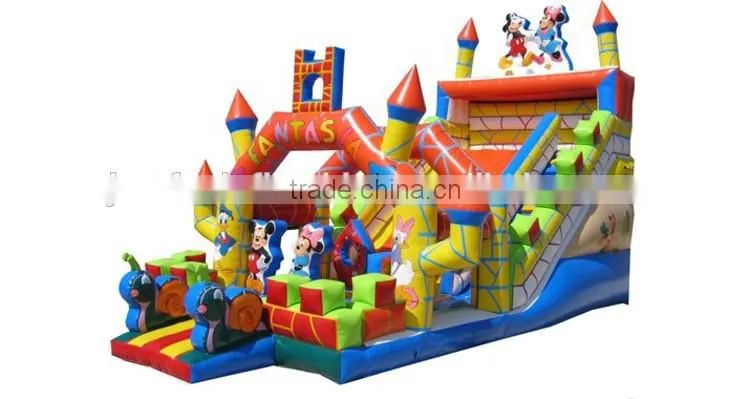giant inflatable dry slide n cartoon mouse playland for sale
