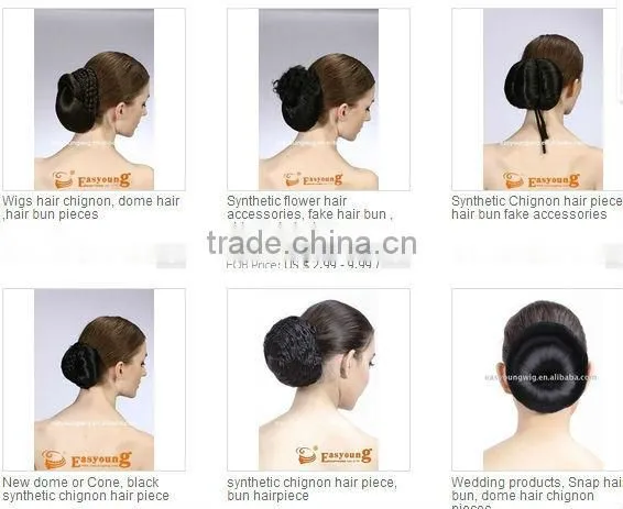 Dancer synthetic hair clip chignon, bun comb hairpiece wholesale