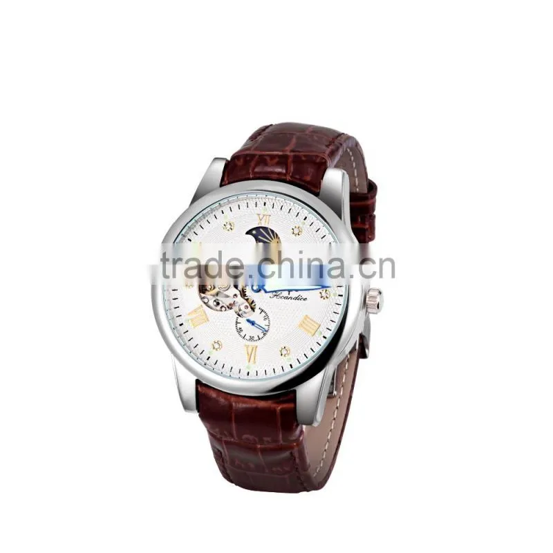 2016 Customized logo watch skeleton,custom customized logo watch,business automatic watch