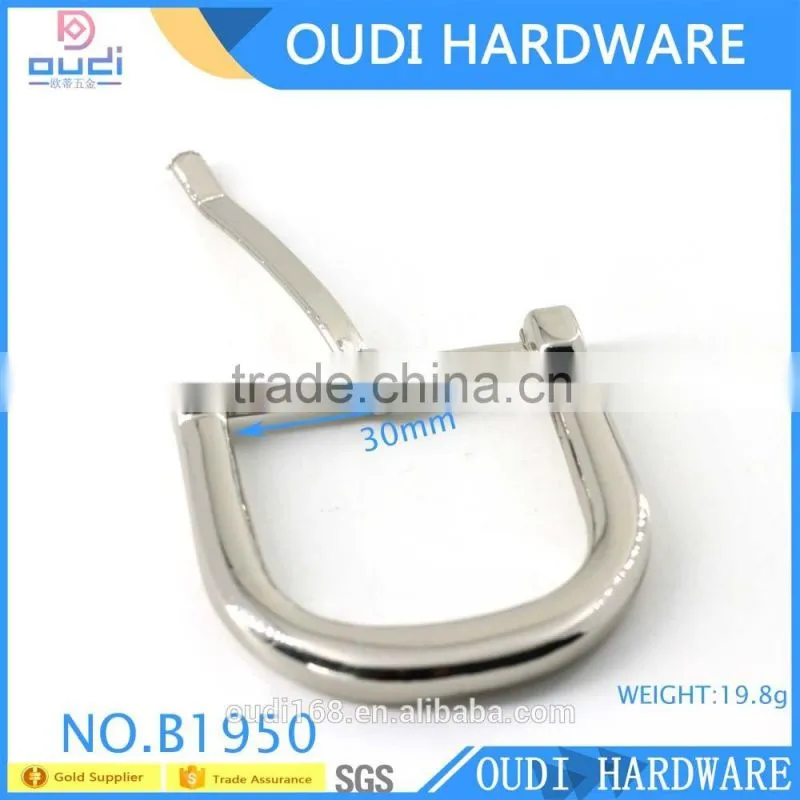 Simple style single pin shiny plating belt accessories for belt buckles