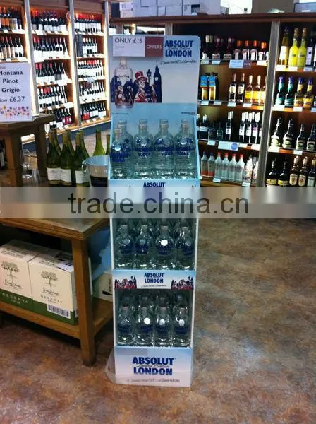 Whisky Cardboard Display Stands Water Bottle Display Rack