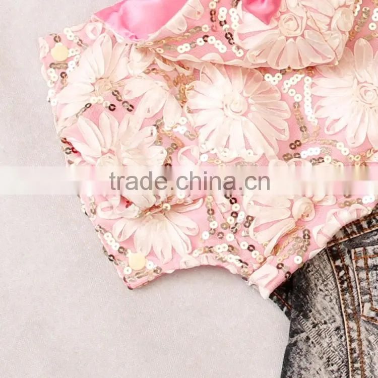 Sequins yarn washing water cowboy denim cloth dog four-legs clothes