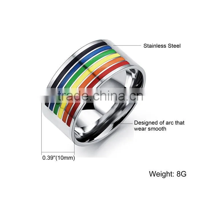 stainless steel jewelry wholesale new product rainbow ring