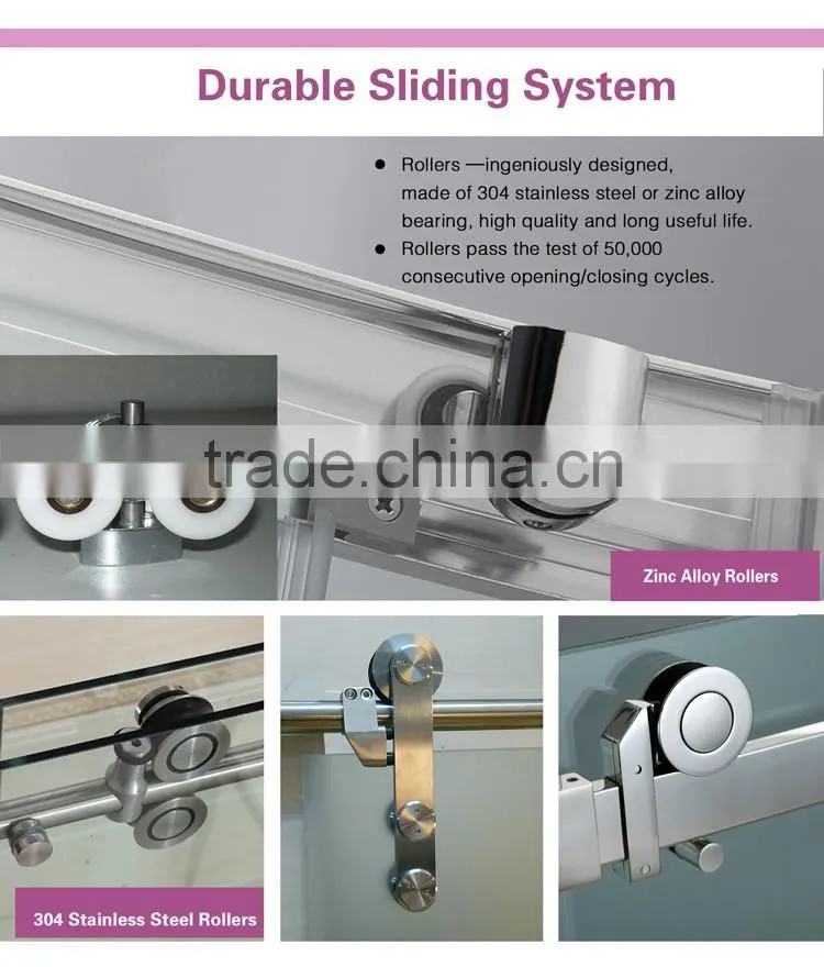 Walk-in 8/10mm Stainless Steel Glass shower compartment KD8006