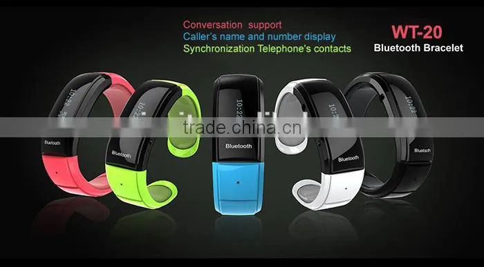 Healthy cheapest bluetooth bracelet with hands free music player vibrating bluetooth watch WT-20