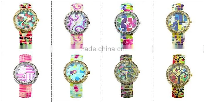 Stylish sport lady watch with silicon strap