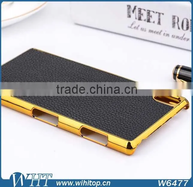 Alibaba Express Hot Sale PC Back Cover for Sony Z3 Case, Chrome Leather Case for Xperia Z3