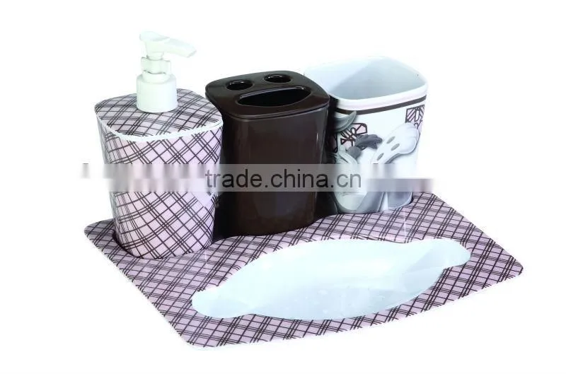 Melamine colorful wash gargle supplies plastic bathroom set