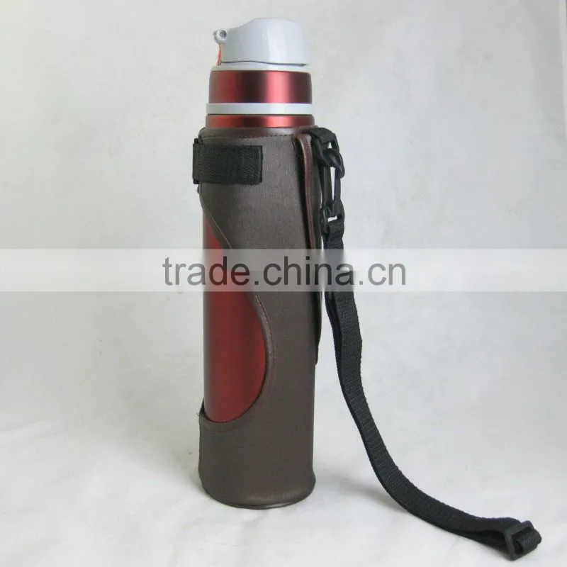 16oz travel mug with leather cover outer no handle