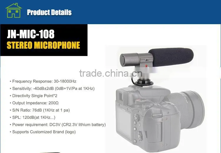 Unidirectional USB Studio Condenser Microphone for Sony DV HandyCam Camcorders Camera JN-MIC-108