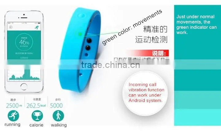 2014 New Fashion Sports Smart Wristband Intelligent Bluetooth Wearable Device With Incoming Call Reminder