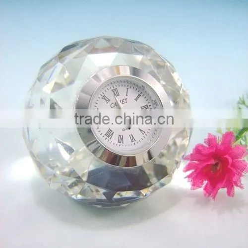Personality Colorful Round Crystal Clock for Decoration Gifts