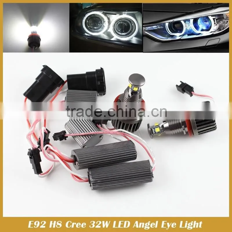 E90 E92 E93 E82 X5 X6 Xenon White Angel Eyes Halo Ring LED 32W H8 Light Bulbs