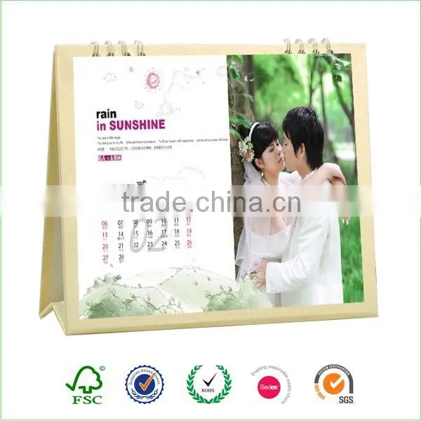 Printed desk calendar stand cardboard